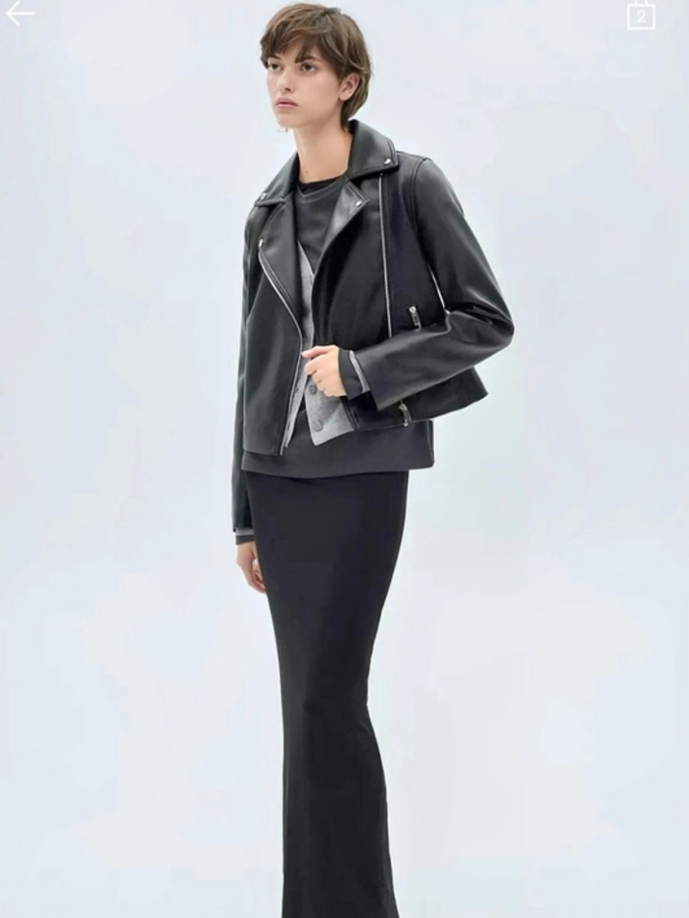 Mango Faux-Leather Biker Jacket Women's Black Size L